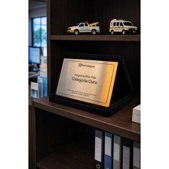 Placa reconhecimento e estojo veludo Personalizado