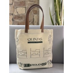 Sacola de Algodão Cru, Alça em Couro Sintético  Personalizada 