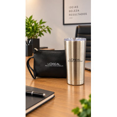 Kit Necessaire e Copo Inox L'Oréal Personalizado
