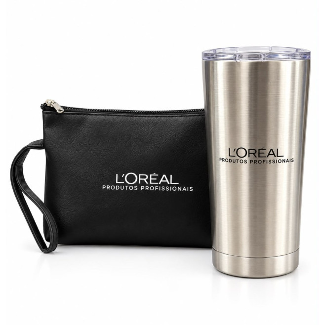 Kit Necessaire e Copo Inox L'Oréal Personalizado