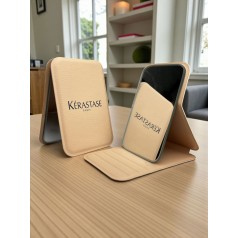 Espelho de Bolso em Couro Sintético Personalizado