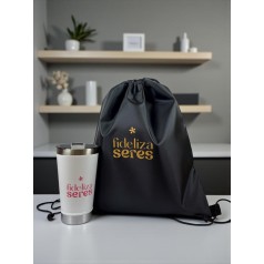 Sacochila e Copo Térmico Seres Personalizado