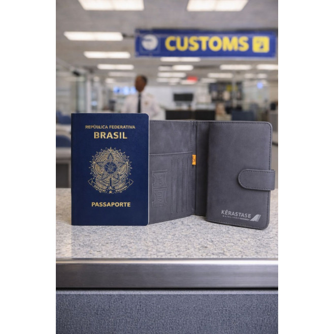 Porta Passaporte em Couro Sintético Promocional