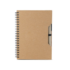Caderno capa em papelão reciclado com caneta Personalizado