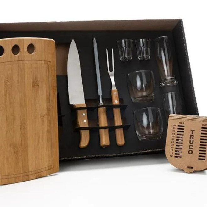 Kit Churrasco, Drinks e Truco 12 Peças Personalizado 