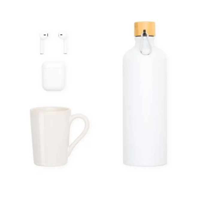 Kit Garrafa, Caneca E Fone Bluetooth - 3 Pçs Personalizado 