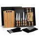 Kit Gourmet Com Tábua, Facas, Colheres - 12 Pçs Personalizado 