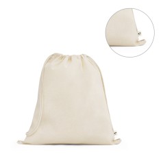 Sacola tipo mochila 100% algodão orgânico (140 g/m²) Personalizada
