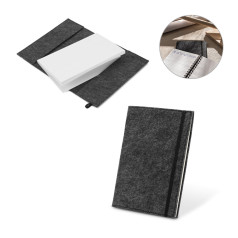 Caderno A5 com capa em feltro 100% reciclado, com páginas pautadas recicladas Personalizado