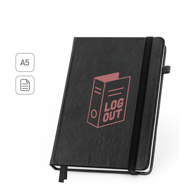 Caderno em PU à base de água com agenda integrada e página pautadas Personalizado
