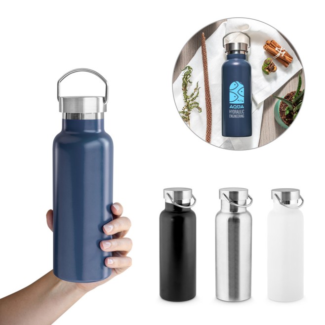 Garrafa térmica em aço inox 36% reciclado de parede dupla isolada a vácuo (810 mL) Personalizada