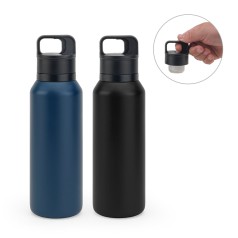 Garrafa térmica em aço inox 91% reciclado com parede dupla isolada a vácuo (590 mL) Personalizada