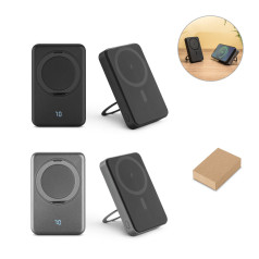 Bateria portátil magnética com carregador por indução super-rápido (10'000 mAh), em ABS 100% reciclado Personalizada