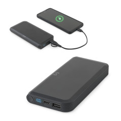 Bateria portátil com carregador por indução super-rápido (10'000 mAh), em ABS 100% reciclado Personalizada