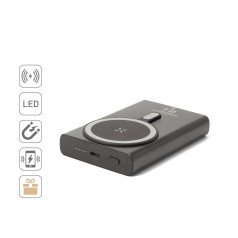 Bateria portátil magnética com carregamento super-rápido em alumínio reciclado e ABS reciclado (10'000 mAh) Personalizada