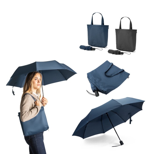 Guarda-chuva 2 em 1 com sacola de compras em poliéster reciclado incluso Personalizada