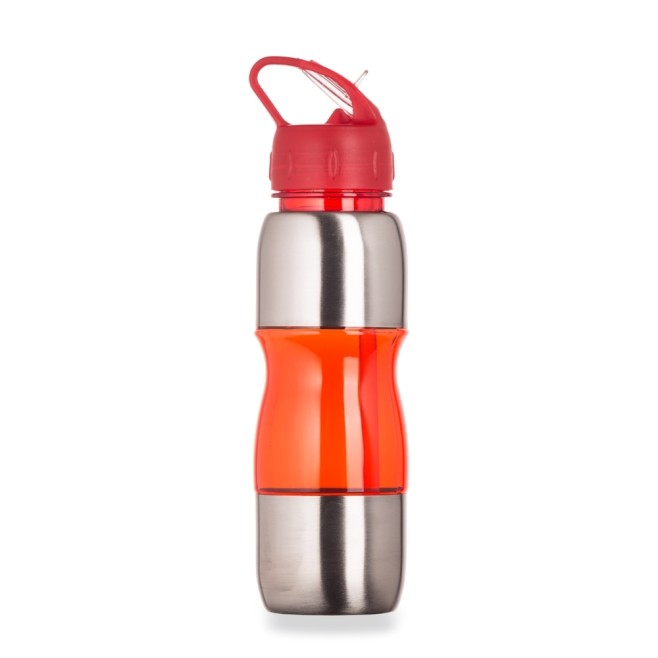 Squeeze plastico com metal 600ml com logotipo