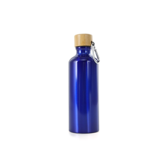 Garrafa alumínio 500ml tampa bambu com logotipo