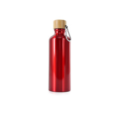 Garrafa alumínio 500ml tampa bambu com logotipo